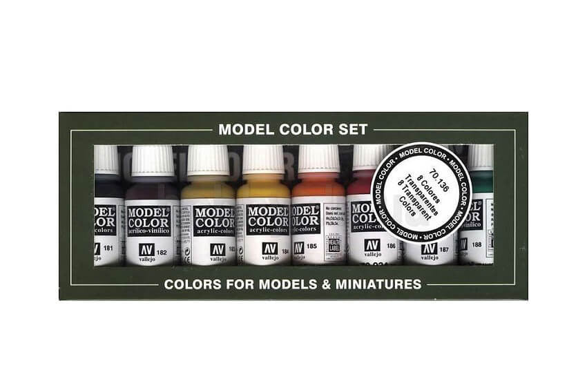 Vallejo Model Color 8 colors Set 70136 Transparent Colors (8)